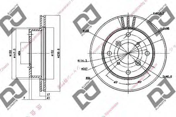 DJ PARTS BD1552 гальмівний диск