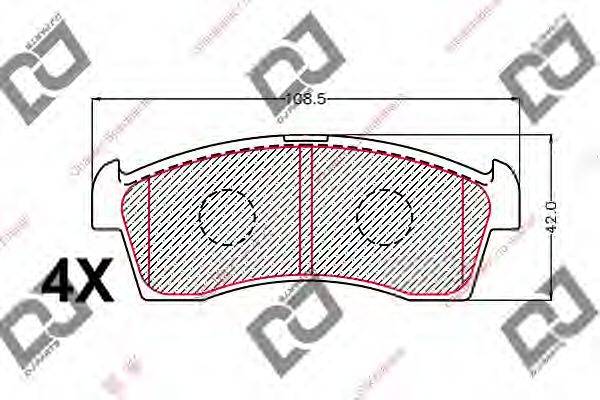 DJ PARTS BP2076 Комплект гальмівних колодок, дискове гальмо