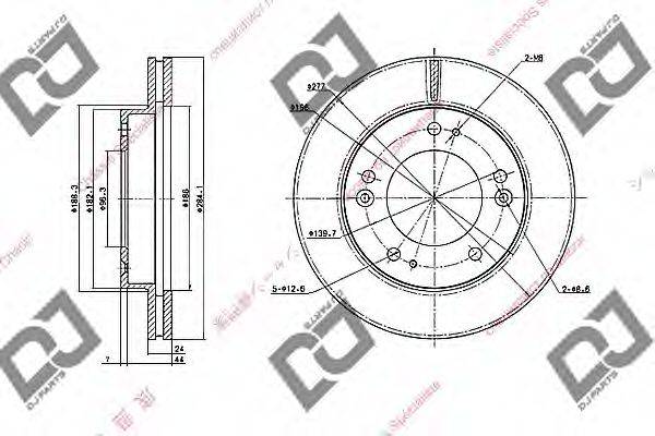 DJ PARTS BD1708 гальмівний диск