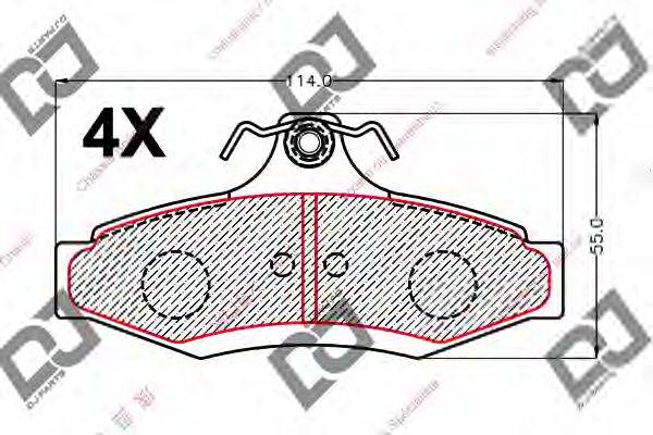 DJ PARTS BP2191 Комплект гальмівних колодок, дискове гальмо