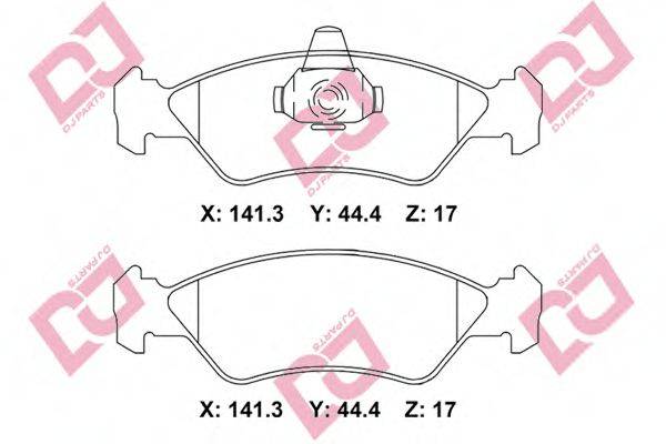 DJ PARTS BP2263 Комплект гальмівних колодок, дискове гальмо