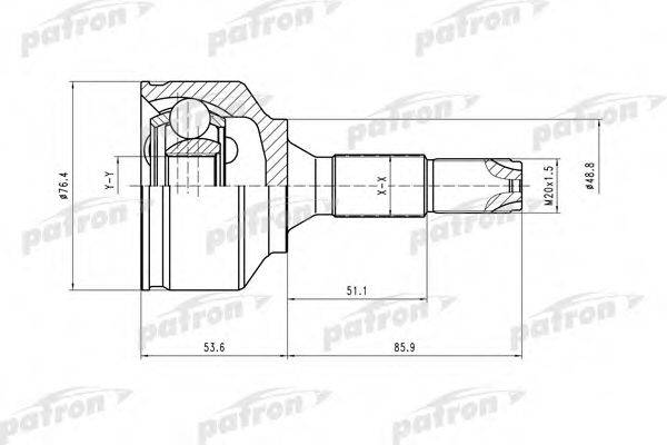 PATRON PCV1407 Шарнірний комплект, приводний вал