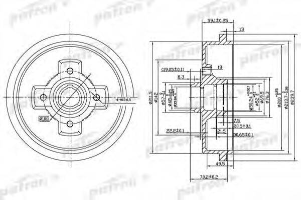 PATRON PDR1208 Гальмівний барабан