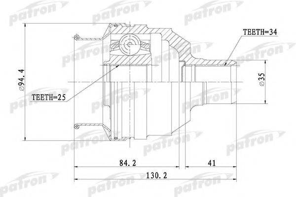 PATRON PCV1072 Шарнірний комплект, приводний вал