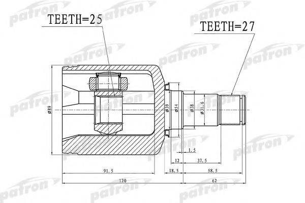 PATRON PCV1379 Приводний вал