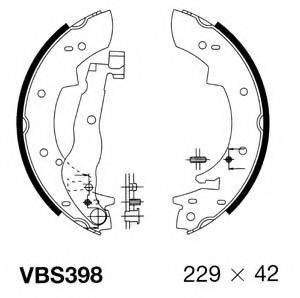 MOTAQUIP VBS398 Комплект гальмівних колодок