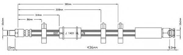 MOTAQUIP VBH762 Гальмівний шланг