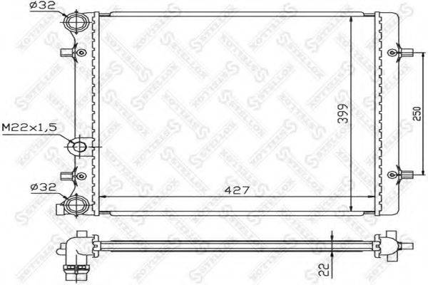 STELLOX 1025109SX Радіатор, охолодження двигуна