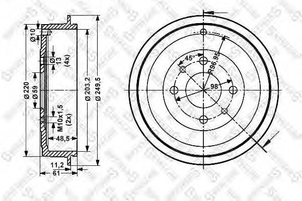 STELLOX 60252314SX Гальмівний барабан