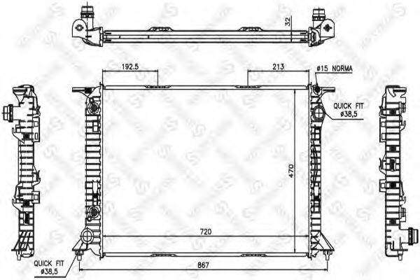 STELLOX 1025523SX Радіатор, охолодження двигуна