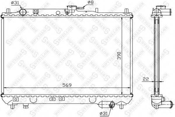 STELLOX 1025837SX Радіатор, охолодження двигуна