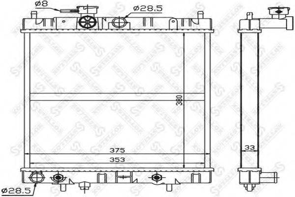 STELLOX 1025993SX Радіатор, охолодження двигуна