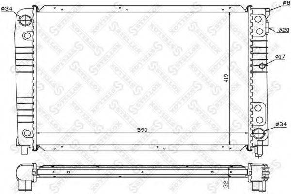 STELLOX 1026448SX Радіатор, охолодження двигуна