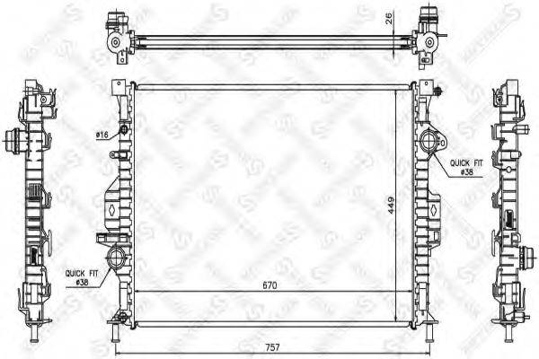 STELLOX 1026464SX Радіатор, охолодження двигуна