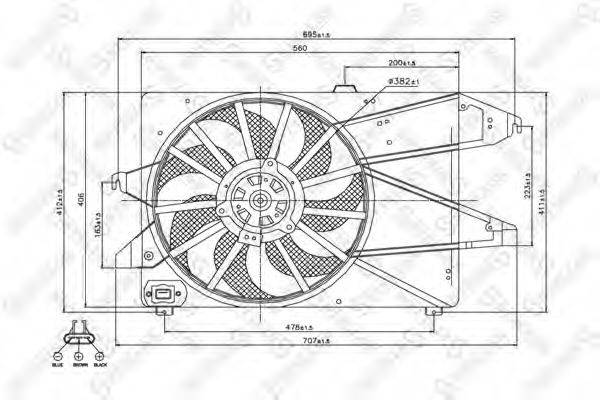 STELLOX 2999322SX Вентилятор, охолодження двигуна