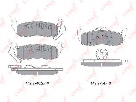 LYNXAUTO BD4204 Комплект гальмівних колодок, дискове гальмо