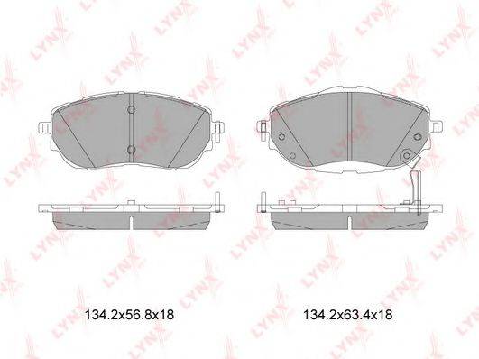 LYNXAUTO BD7605 Комплект гальмівних колодок, дискове гальмо