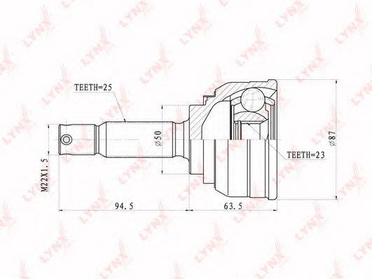 LYNXAUTO CO3629 Шарнірний комплект, приводний вал