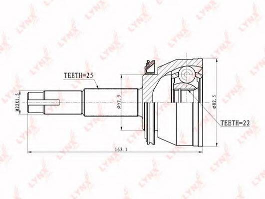 LYNXAUTO CO5708 Шарнірний комплект, приводний вал