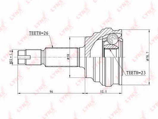LYNXAUTO CO7515 Шарнірний комплект, приводний вал