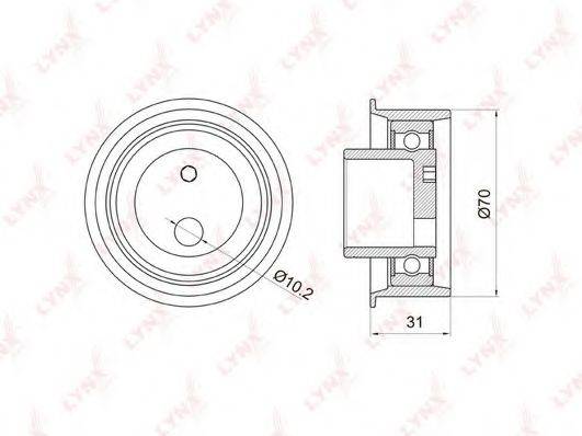 LYNXAUTO PB1024 Натяжний ролик, ремінь ГРМ