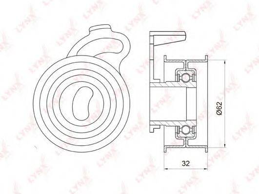 LYNXAUTO PB1063 Натяжний ролик, ремінь ГРМ