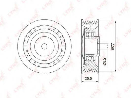 LYNXAUTO PB5036 Натяжний ролик, полікліновий ремінь