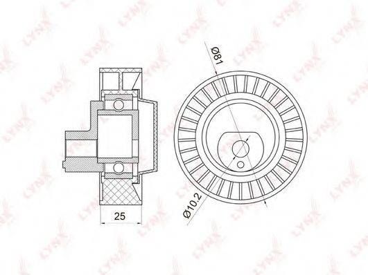 LYNXAUTO PB7003 Паразитний / провідний ролик, полікліновий ремінь