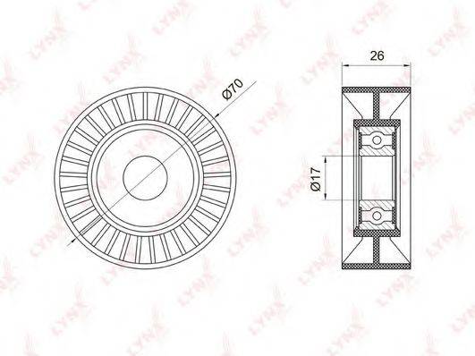 LYNXAUTO PB7005 Паразитний / провідний ролик, полікліновий ремінь