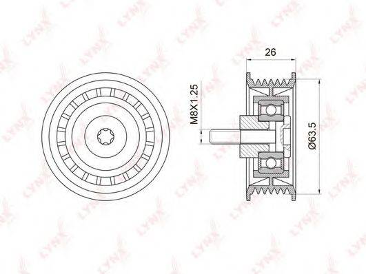 LYNXAUTO PB7029 Паразитний / провідний ролик, полікліновий ремінь