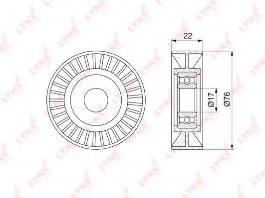 LYNXAUTO PB5347 Натяжний ролик, полікліновий ремінь