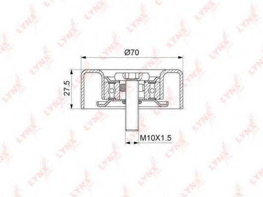 LYNXAUTO PB7203 Паразитний / провідний ролик, полікліновий ремінь