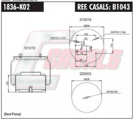 CASALS B1043 Кожух пневматичної ресори