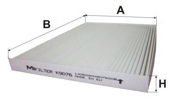 MFILTER K9076 Фільтр, повітря у внутрішньому просторі