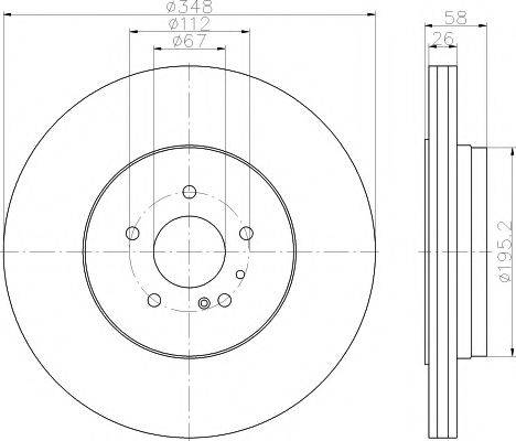 HELLA PAGID 8DD355116291 гальмівний диск