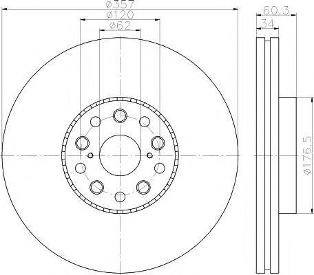 HELLA PAGID 8DD355116911 гальмівний диск