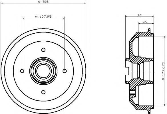 HELLA PAGID 8DT355300121 Гальмівний барабан