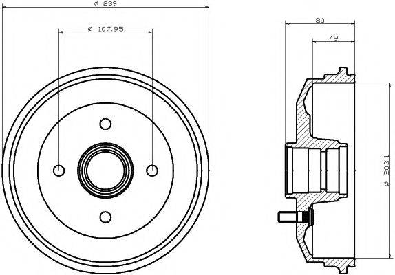 HELLA PAGID 8DT355300171 Гальмівний барабан