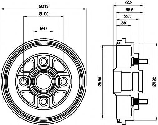 HELLA PAGID 8DT355300281 Гальмівний барабан