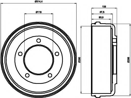 HELLA PAGID 8DT355300451 Гальмівний барабан