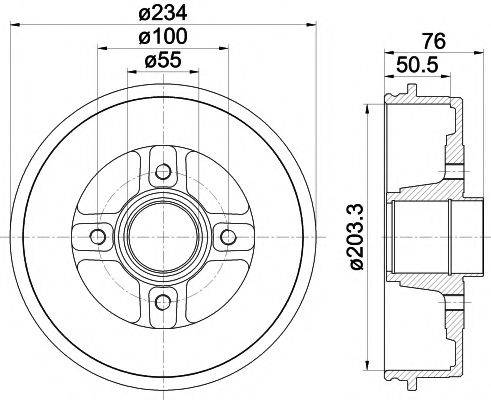 HELLA PAGID 8DT355300641 Гальмівний барабан