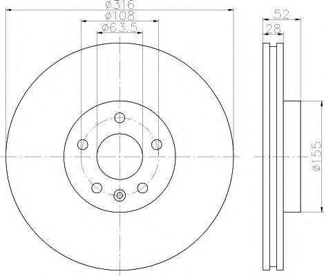 HELLA PAGID 8DD355114091 гальмівний диск