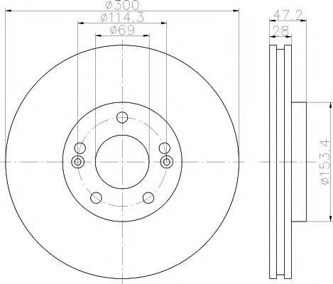 HELLA PAGID 8DD355114511 гальмівний диск