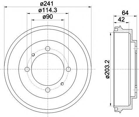 HELLA PAGID 8DT355300841 Гальмівний барабан