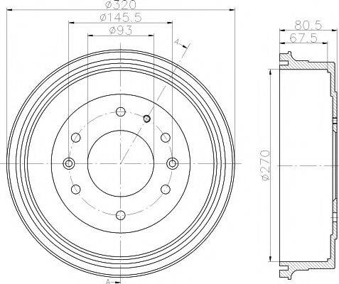 HELLA PAGID 8DT355301051 Гальмівний барабан