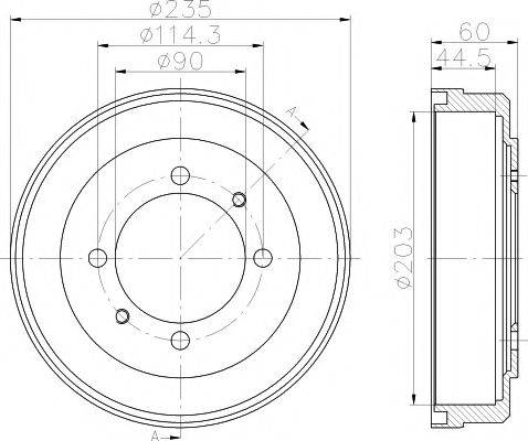 HELLA PAGID 8DT355301061 Гальмівний барабан