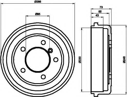 HELLA PAGID 8DT355301151 Гальмівний барабан