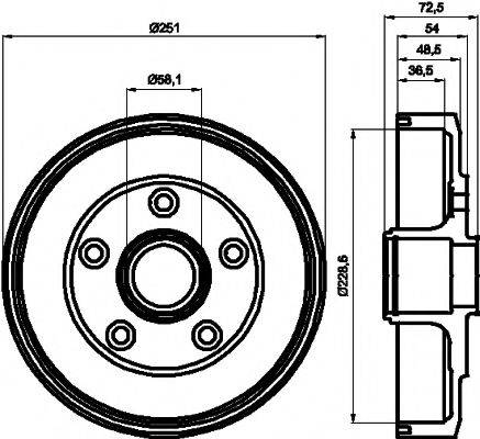 HELLA PAGID 8DT355301301 Гальмівний барабан