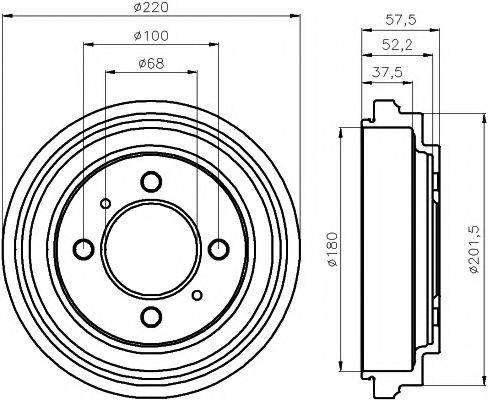 HELLA PAGID 8DT355301481 Гальмівний барабан