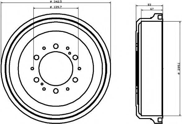 HELLA PAGID 8DT355301491 Гальмівний барабан